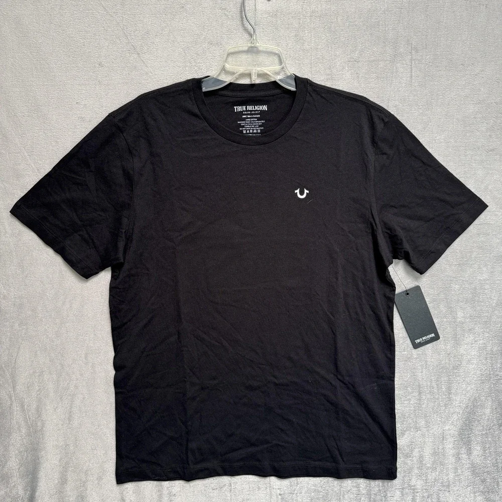 True Religion Shirt Mens Large Black Buddha Guitar Graphic‎ Tee Brand Jeans